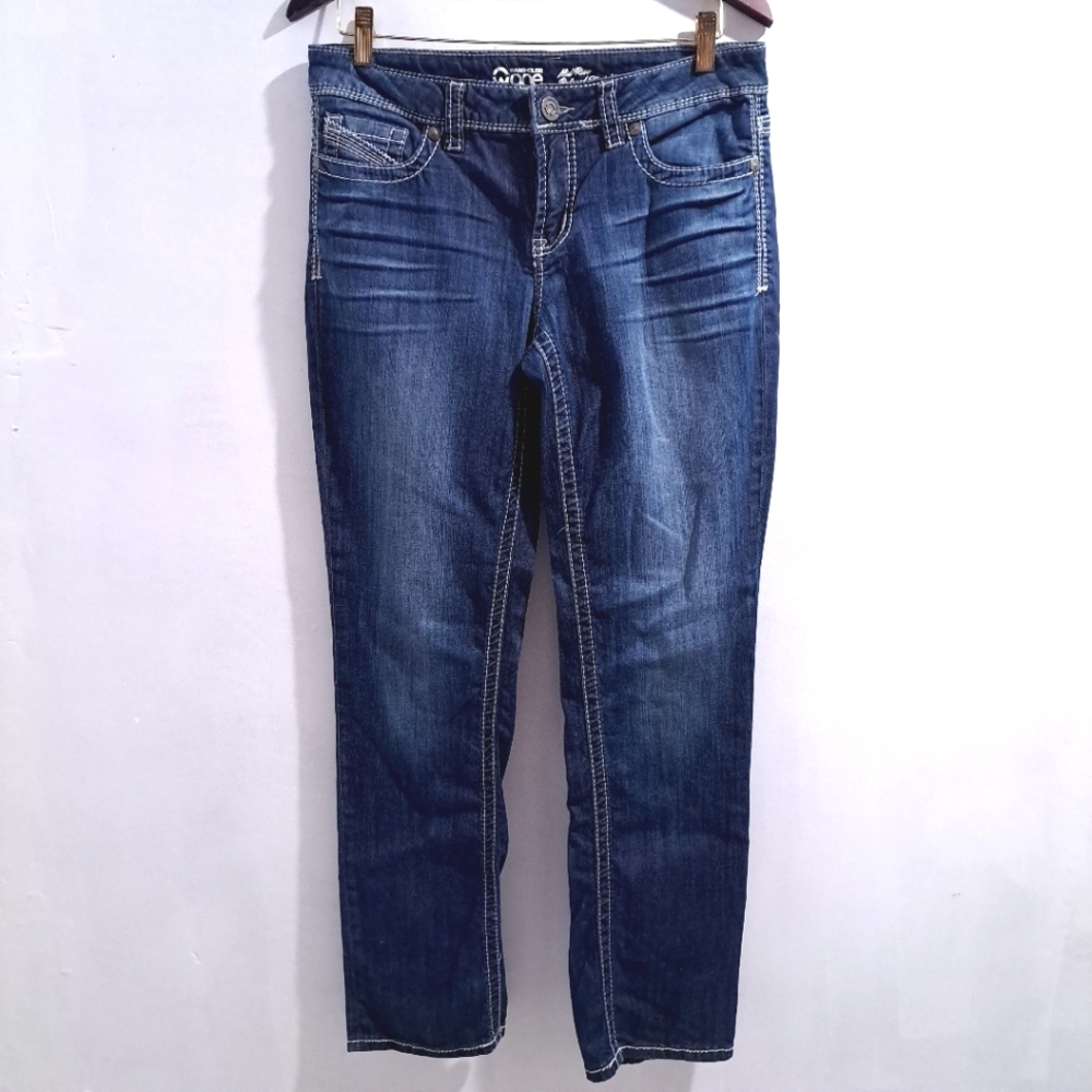 Warehouse one | Women's Blue mid rise relaxed straight Jeans